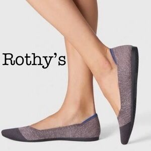 Rothy's The Point Twilight Metallic Knit Flats Size 8.5